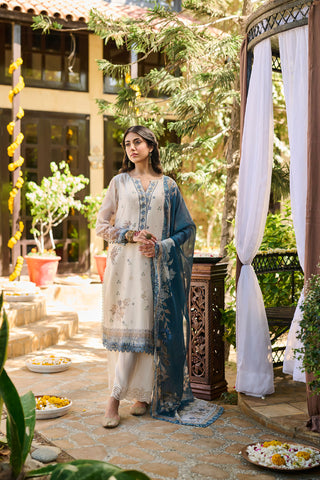 SS24DA-2390   BEIGE  1PCS  EMBROIDERED KURTA