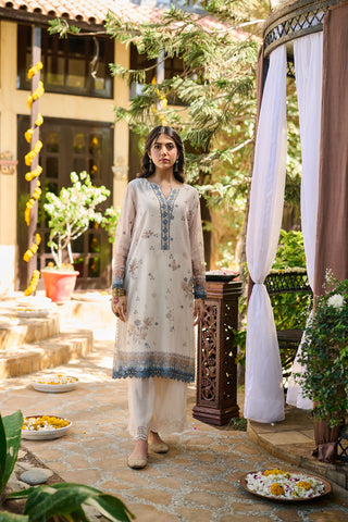 SS24DA-2390   BEIGE  1PCS  EMBROIDERED KURTA