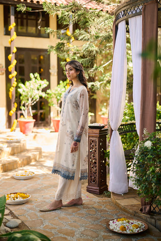SS24DA-2390   BEIGE  1PCS  EMBROIDERED KURTA