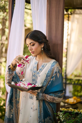 SS24DA-2390   BEIGE  1PCS  EMBROIDERED KURTA