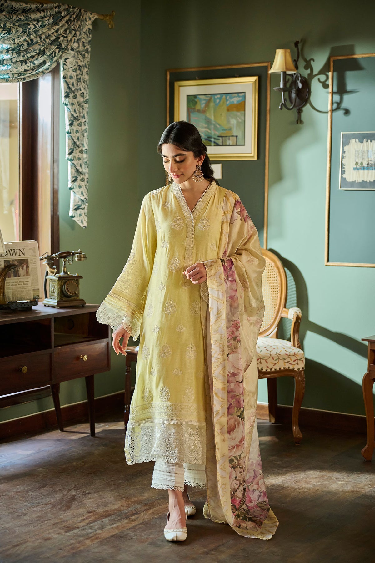 SS24DD-1170 Yellow DUPATTA
