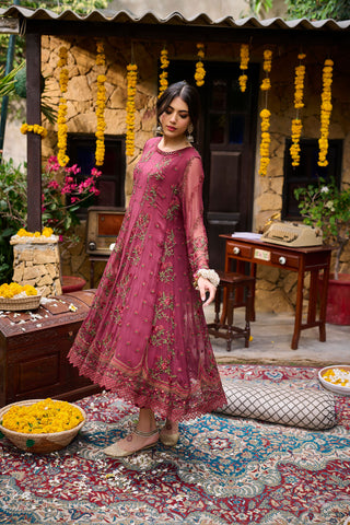 SS24DA-2363   MAROON  2PCS  EMBROIDERED KURTA WITH TROUSER