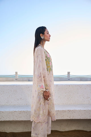 SS24DC-2313 LIGHT PINK LAWN 2PCS PRINTED KURTA WITH TROUSER