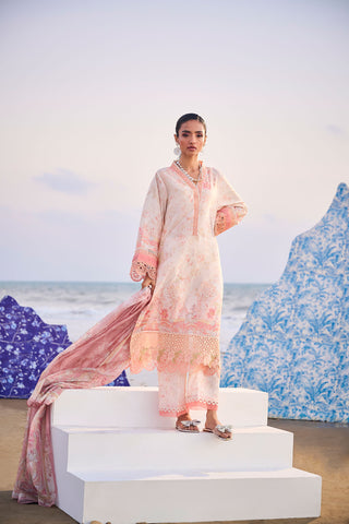 SS24DC-2309 PEACH LAWN 2PCS PRINTED KURTA WITH TROUSER