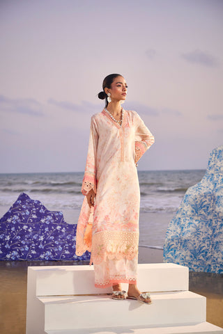 SS24DC-2309 PEACH LAWN 2PCS PRINTED KURTA WITH TROUSER