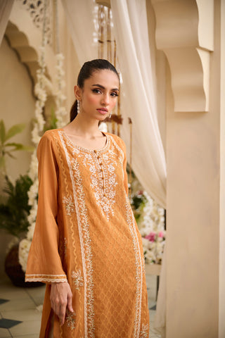 DA-1755 ORANGE EMBROIDERED KURTA