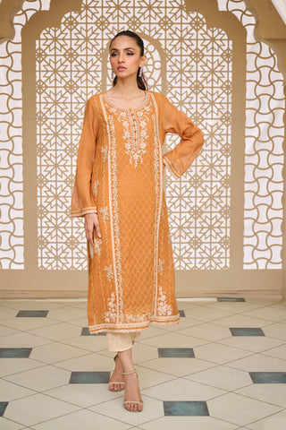 DA-1755 ORANGE EMBROIDERED KURTA