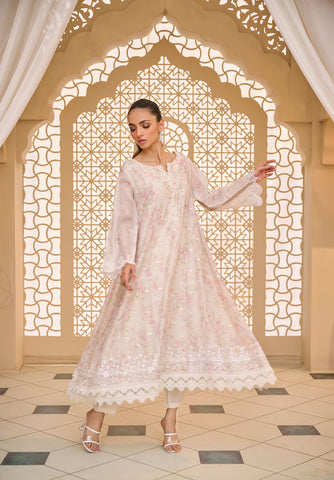DA-1789 BEIGE EMBROIDERED KURTA