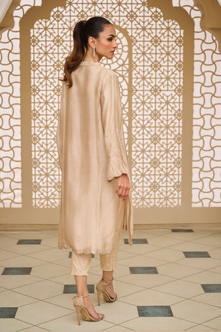 DA-1859 BEIGE EMBROIDERED KURTA