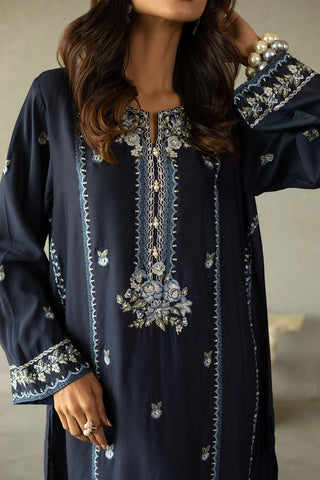 DA-2146 NAVY BLUE EMBROIDERED KURTA WITH TROUSER