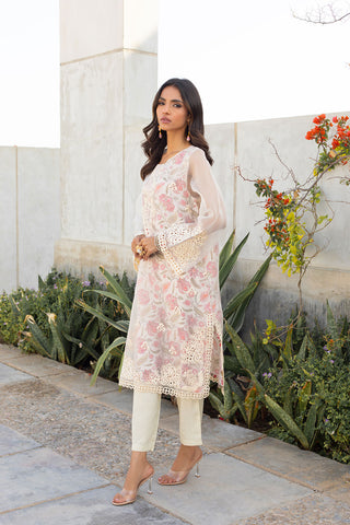 DA-2216 BEIGE EMBROIDERED KURTA WITH TROUSER