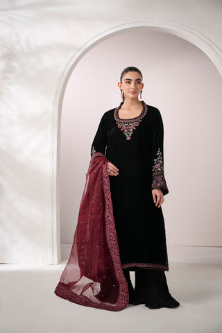 FW24DD-2607  MAROON DUPATTA