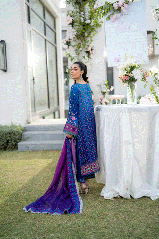 SS25DD-2686  BLUE DUPATTA
