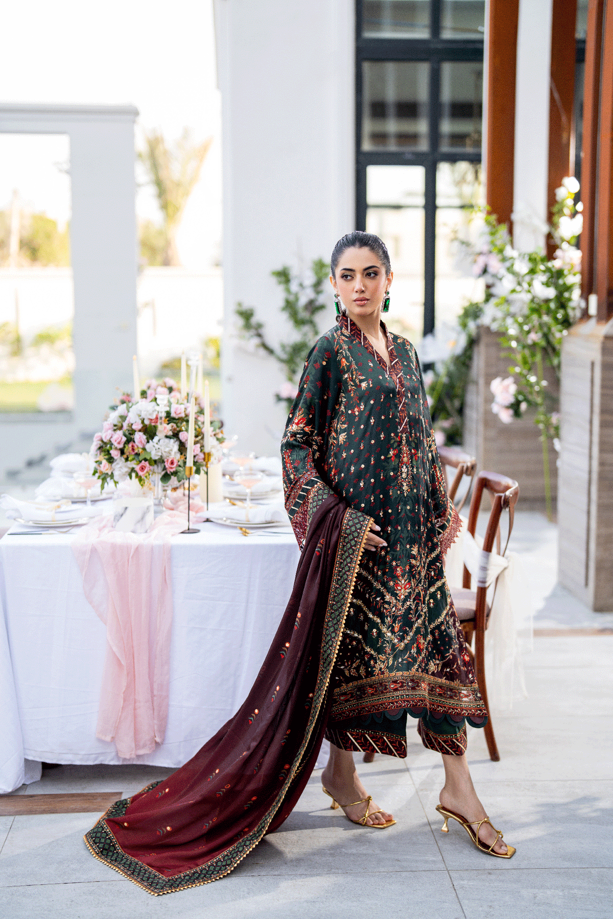 SS25DD-2688 BROWN DUPATTA