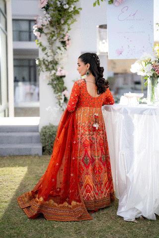 Silk Tunic - 2PCS HAND EMBELLISHED  SHIRT WITH TROUSER-SS25DA-2697 DARK PINK