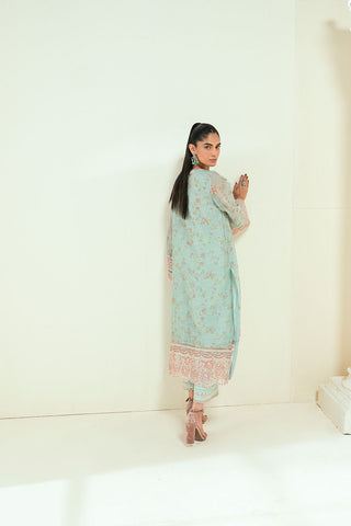 SS25DA-2722   L-GREEN  2PCS  EMBROIDERED  KURTA WITH TROUSER