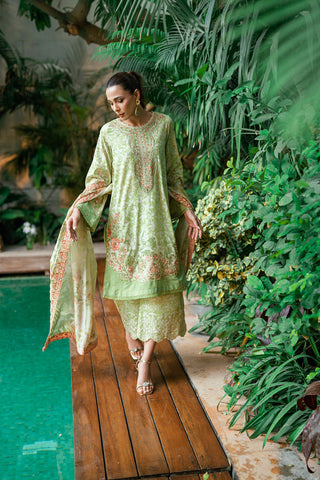 SS25DD-2751  L-GREEN DUPATTA