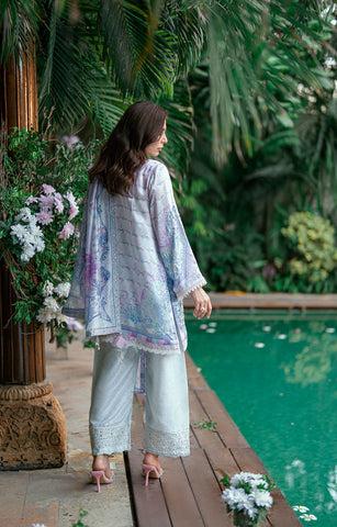 SS25DA-2752 SKY BLUE 2PCS  EMBROIDERED KURTA WITH TROUSER