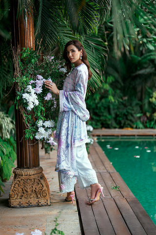 SS25DA-2752 SKY BLUE 2PCS  EMBROIDERED KURTA WITH TROUSER