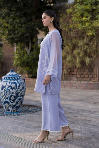 SS25DA-2769  LAVENDER  2PCS  EMBROIDERED KURTA WITH TROUSER