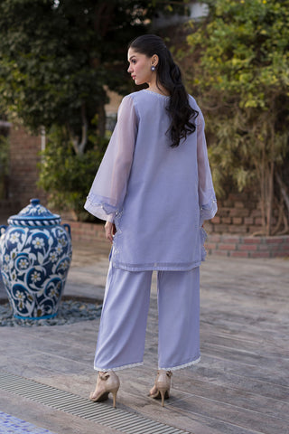 SS25DA-2769  LAVENDER  2PCS  EMBROIDERED KURTA WITH TROUSER