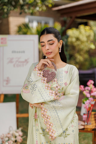 SS26DA-2904 MINT GREEN 2PCS  EMBROIDERED KURTA WITH TROUSER