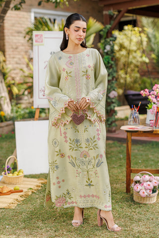 SS26DA-2904 MINT GREEN 2PCS  EMBROIDERED KURTA WITH TROUSER