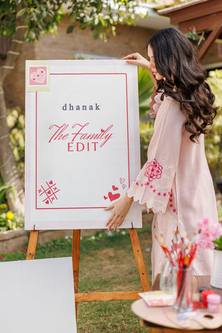 SS26DA-2906 PINK 2PCS  EMBROIDERED KURTA WITH TROUSER