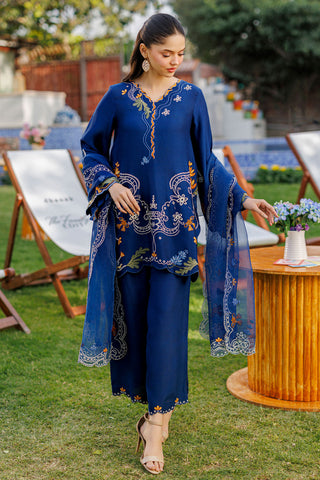 SS26DA-2907 ROYAL BLUE 2PCS  EMBROIDERED KURTA WITH TROUSER