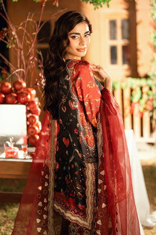 DUPATTA: SS26DD-2911  MAROON EMBROIDED DUPATTA