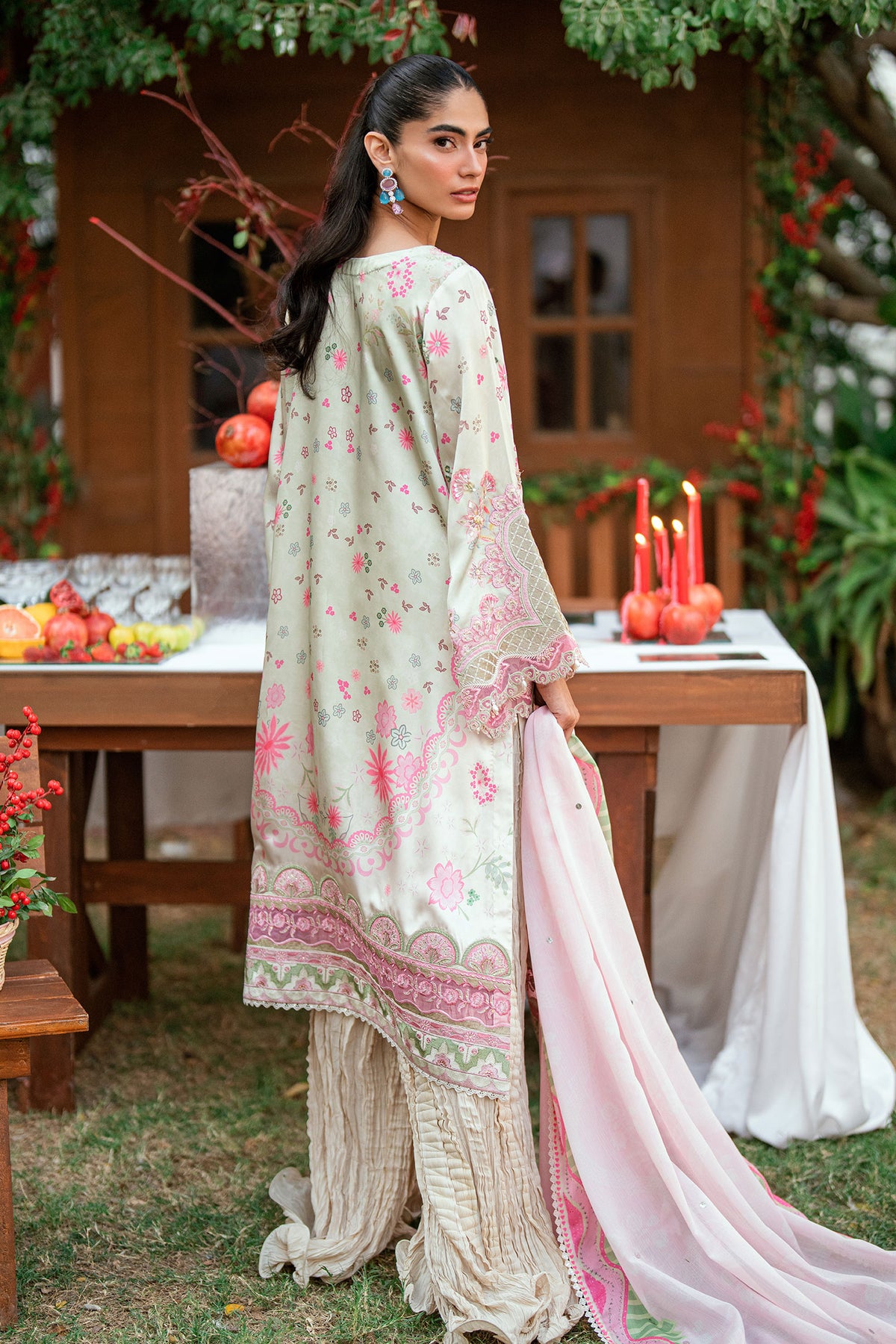 DUPATTA: SS26DD-2912  L-PINK PRINTED DUPATTA