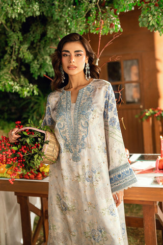 SS26DA-2913 OFF WHITE  - SILK TUNIC - 1PCS HAND EMBELLISHED  KAFTAN