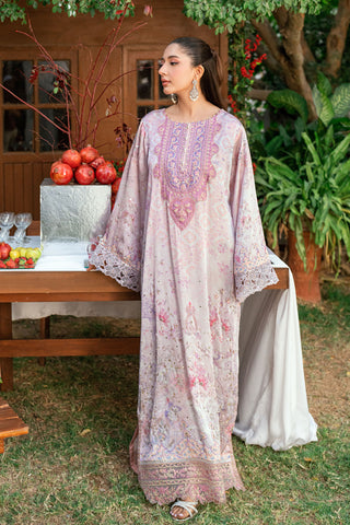 SS26DA-2914 LIGHT PINK -SILK TUNIC - 1PCS HAND EMBELLISHED  KAFTAN