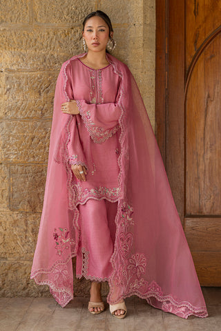 DUPATTA: SS26DD-2926  PINK EMBROIDED DUPATTA