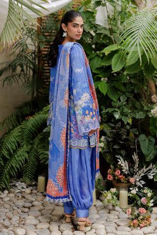SS26DD-2934  BLUE PRINTED DUPATTA