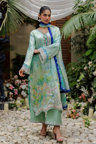SS26DD-2937  GREEN PRINTED DUPATTA