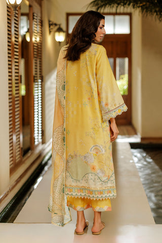 SS26DA-2941 YELLOW 2PCS  EMBROIDERED KURTA WITH TROUSER