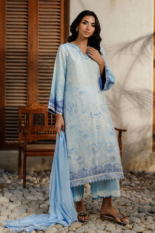 SS26DA-2942 SKY BLUE 2PCS  EMBROIDERED KURTA WITH TROUSER