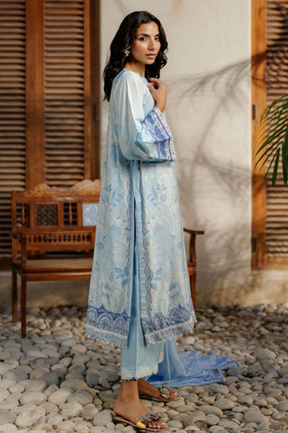 SS26DA-2942 SKY BLUE 2PCS  EMBROIDERED KURTA WITH TROUSER