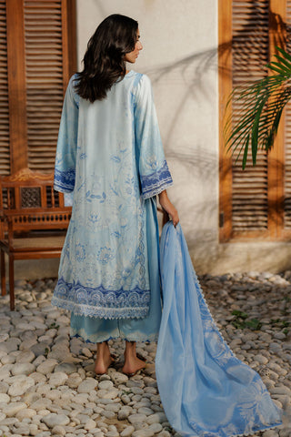 DUPATTA: SS26DD-2942  SKY BLUE PRINTED DUPATTA
