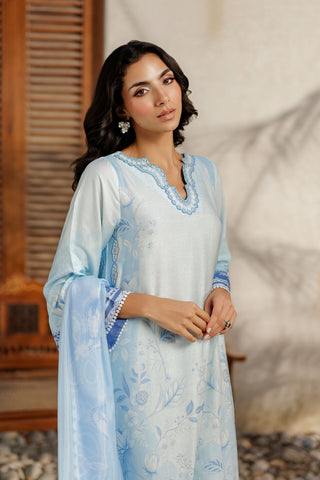 SS26DA-2942 SKY BLUE 2PCS  EMBROIDERED KURTA WITH TROUSER