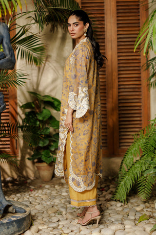 SS26DA-2943 MUSTARD 2PCS  EMBROIDERED KURTA WITH TROUSER