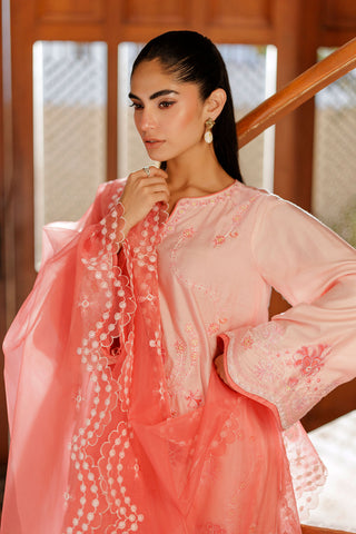 DUPATTA: SS26DD-2946  PINK PRINTED DUPATTA