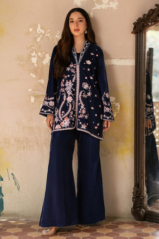 FW26DA-3009 NAVY BLUE 2PCS  EMBROIDERED KURTA WITH TROUSER