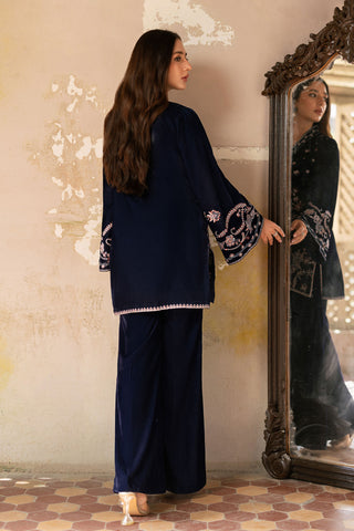 FW26DA-3009 NAVY BLUE 2PCS  EMBROIDERED KURTA WITH TROUSER