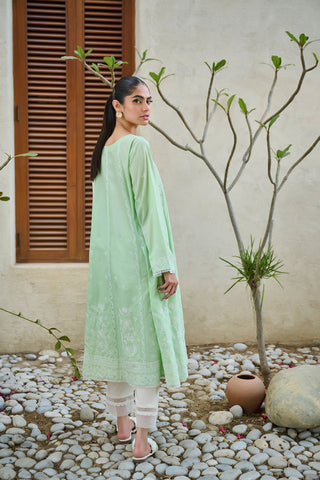 DC-0495 GREEN DYED EMBROIDERED KURTA