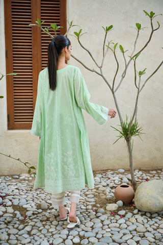 DC-0495 GREEN DYED EMBROIDERED KURTA