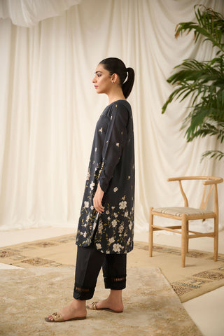 DC-0518 BLACK DIGITAL PRINTED KURTA