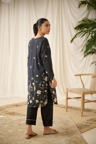 DC-0518 BLACK DIGITAL PRINTED KURTA
