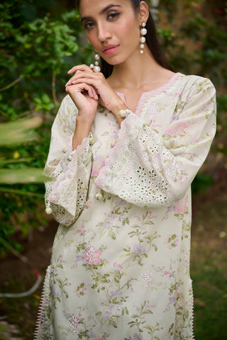 DC-0536 L-GREEN EMBROIDERED KURTA